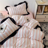 Yeknu  French Girl New Pure Cotton Bed Set Four-piece Set All-cotton Four-season Universal Quilt Cover Three-piece Bedding Set