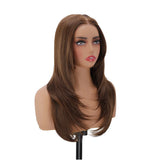 Yeknu  13x3 Transparent Lace Front Wigs Silver Blonde Color Synthetic Hair Wigs 22 Inch Straight Glueless Lace Front Daily Wigs