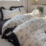 Yeknu  French Girl New Pure Cotton Bed Set Four-piece Set All-cotton Four-season Universal Quilt Cover Three-piece Bedding Set