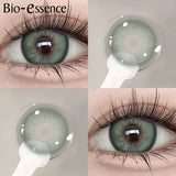Yeknu  1 Pair Mermaid Green Colored Contact Lenses for Eyes with Prescription Myopia Lenses with Degree Green Lenses Y2K
