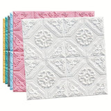 Yeknu 35*35cm Ceiling Roof Decoration Wallpaper Self-adhesive Bedroom 3D Waterproof Background Wall Wallpaper
