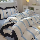 Yeknu  French Girl New Pure Cotton Bed Set Four-piece Set All-cotton Four-season Universal Quilt Cover Three-piece Bedding Set