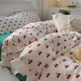 Yeknu  French Girl New Pure Cotton Bed Set Four-piece Set All-cotton Four-season Universal Quilt Cover Three-piece Bedding Set