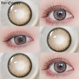 Yeknu  1 Pair Korean Lenses Colored Contact Lenses With Degree Myopia Lenses Brown Contact Lenses Big Eye Lenses Natural