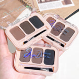 Yeknu  Three-color eyebrow powder: natural three-dimensional eyebrow powder, easy to apply makeup, waterproof and non-refuge, daily