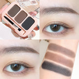 Yeknu  Three-color eyebrow powder: natural three-dimensional eyebrow powder, easy to apply makeup, waterproof and non-refuge, daily