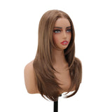 Yeknu  13x3 Transparent Lace Front Wigs Silver Blonde Color Synthetic Hair Wigs 22 Inch Straight Glueless Lace Front Daily Wigs