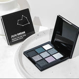 Yeknu  9-shade eyeshadow palette: Black Swan, Smoky, Dark Black, Grey Silver Glitter, Matte Finish, Long-lasting, and easy to color
