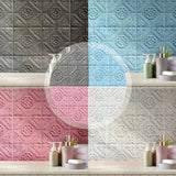 Yeknu 35*35cm Ceiling Roof Decoration Wallpaper Self-adhesive Bedroom 3D Waterproof Background Wall Wallpaper
