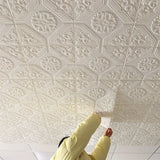 Yeknu 35*35cm Ceiling Roof Decoration Wallpaper Self-adhesive Bedroom 3D Waterproof Background Wall Wallpaper