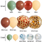 Yeknu 129Pcs Jungle Theme Party Balloons Garland Cheetah Birthday Safari Animals Zoo Forest Green Sage Tan Baby Shower Decorations