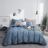 Yeknu  Silky Soft Pure 600TC Egyptian Cotton Solid color Bedding set Duvet Cover+2Pcs Pillowcases Twin Double Queen King Size