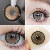 Yeknu  2pcs/Pair Color Contact Lenses Myopia Contact Color Lens Eyes Lenses for Eyes Blue Lenses with Diopters Yearly Cosmetics