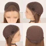 Yeknu  Dark Brown Wigs Body Wave Synthetic Lace Front Wigs for Women Free Part Cosplay Colorful Wigs