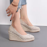 Yeknu Fashion High Heels Women Wedges Elegant Ladies Party Shoes Platform Brand Women Pumps 8cm