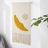Yeknu  Hanging Tapestry with Handmade Tassels Dorm Hotel Wall Hanging Cover Blanket Decor Fabric Home Stay Ramadan Decoration