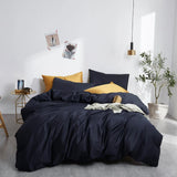 Yeknu  Silky Soft Pure 600TC Egyptian Cotton Solid color Bedding set Duvet Cover+2Pcs Pillowcases Twin Double Queen King Size