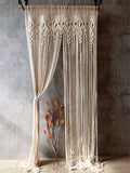 Yeknu  Hand-woven Macrame Cotton Door Curtain Tapestry Wall Hanging Art Tapestry Boho Decoration Bohemia Wedding Backdrop Tapestry