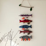 Yeknu  Scandinavian Hanging Decor Handmade Vintage Crafts Fish Decoration Nordic Retro Saury Home Stay Living Room Wall Art Ornament