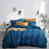 Yeknu  Silky Soft Pure 600TC Egyptian Cotton Solid color Bedding set Duvet Cover+2Pcs Pillowcases Twin Double Queen King Size