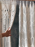 Yeknu  Hand-woven Macrame Cotton Door Curtain Tapestry Wall Hanging Art Tapestry Boho Decoration Bohemia Wedding Backdrop Tapestry