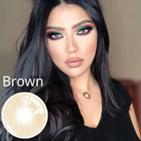 Yeknu  2pcs/1Pair Lenses with diopters Gray Color myopia Contact Lenses Aurora Europe Seriers Eye Color contact lenses Yearly