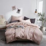 Yeknu  Silky Soft Pure 600TC Egyptian Cotton Solid color Bedding set Duvet Cover+2Pcs Pillowcases Twin Double Queen King Size