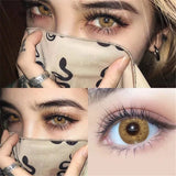 Yeknu  2pcs/Pair Color Contact Lenses Myopia Contact Color Lens Eyes Lenses for Eyes Blue Lenses with Diopters Yearly Cosmetics