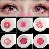 Yeknu  2PCS/Pair Pink Lense Halloween Lenses anime accessories Color contact lenses Cosplay Anime Lenses Yearly Contact lens