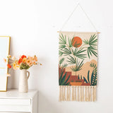 Yeknu  Hanging Tapestry with Handmade Tassels Dorm Hotel Wall Hanging Cover Blanket Decor Fabric Home Stay Ramadan Decoration