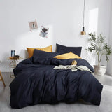 Yeknu  Silky Soft Pure 600TC Egyptian Cotton Solid color Bedding set Duvet Cover+2Pcs Pillowcases Twin Double Queen King Size