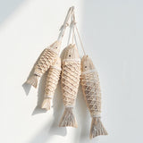 Yeknu  Scandinavian Hanging Decoration Vintage Wooden Crafts Fish Decorations Nordic Style Retro Home Stay Living Room Wall Art Decor