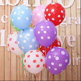 Yeknu 50pcs/lot happy birthday Wave point balloon12inch 2.8g latex round colorful balloon for children kids birthday party decoration