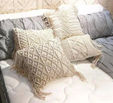 Yeknu 45x45cm 100% Cotton Macrame Handmade Cotton Thread Pillow Covers Geometry Bohemia Cushion Covers Home Decor Custom Size