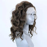 Yeknu  Dark Brown Wigs Body Wave Synthetic Lace Front Wigs for Women Free Part Cosplay Colorful Wigs