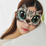 Yeknu 1PCS 3D Sleeping Mask Cute Cartoon Cat Dog Sleeping Eye Mask Eyeshade Cover Soft Portable Animal Blindfold Eyepatch Eye Cover