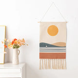 Yeknu  Hanging Tapestry with Handmade Tassels Dorm Hotel Wall Hanging Cover Blanket Decor Fabric Home Stay Ramadan Decoration