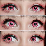 Yeknu  2PCS/Pair Pink Lense Halloween Lenses anime accessories Color contact lenses Cosplay Anime Lenses Yearly Contact lens