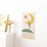 Yeknu  Hanging Tapestry with Handmade Tassels Dorm Hotel Wall Hanging Cover Blanket Decor Fabric Home Stay Ramadan Decoration