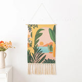 Yeknu  Hanging Tapestry with Handmade Tassels Dorm Hotel Wall Hanging Cover Blanket Decor Fabric Home Stay Ramadan Decoration