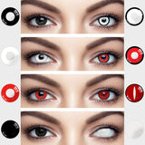 Yeknu  2pcs Halloween Colorful Contact Lenses Anime Cosplay Eye Lenses multicolored lenses Lenses White Black Red Lenses