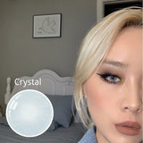 Yeknu  2pcs/1Pair Lenses with diopters Gray Color myopia Contact Lenses Aurora Europe Seriers Eye Color contact lenses Yearly