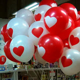 Yeknu 50pcs Balloons Red White Love Round Heart Wedding balloon Birthday party Wedding Decoration Marriage accessories latex ballute