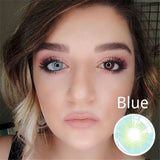 Yeknu  2pcs/1Pair Lenses with diopters Gray Color myopia Contact Lenses Aurora Europe Seriers Eye Color contact lenses Yearly