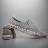 Yeknu  Mens Canvas Shoes New Men Casual Slip On Wear-Resisting Flat Shoes Brand Coth shoes Fashion Driving Shoes