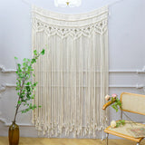 Yeknu Macrame Bohemian Tapestry 100% Hand-woven Cotton Wall Hanging For Door Window Curtain Hanger Decoration Wedding Décor 130*180cm