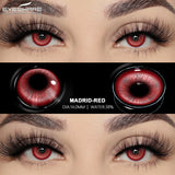 Yeknu Cosplay Madrid Red 14.0mm 1 Pair | 1 Year