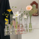 Yeknu Test Tube Vase Small Ornament, Glass Flower Rack,  Light Luxury High-end Flower Hydroponic Flower Arrangement Test Tube Vase