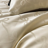 Yeknu High-end Tribute Satin 100% Cotton Bedding Set Luxury Skin-friendly Duvet Cover Set with Sheets Simple Comfortable Quilt Covers