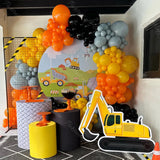 Yeknu  144pcs Construction Balloons Garland Yellow Black Construction Theme Latex Balloons Arch for Baby Shower Birthday Party Decor